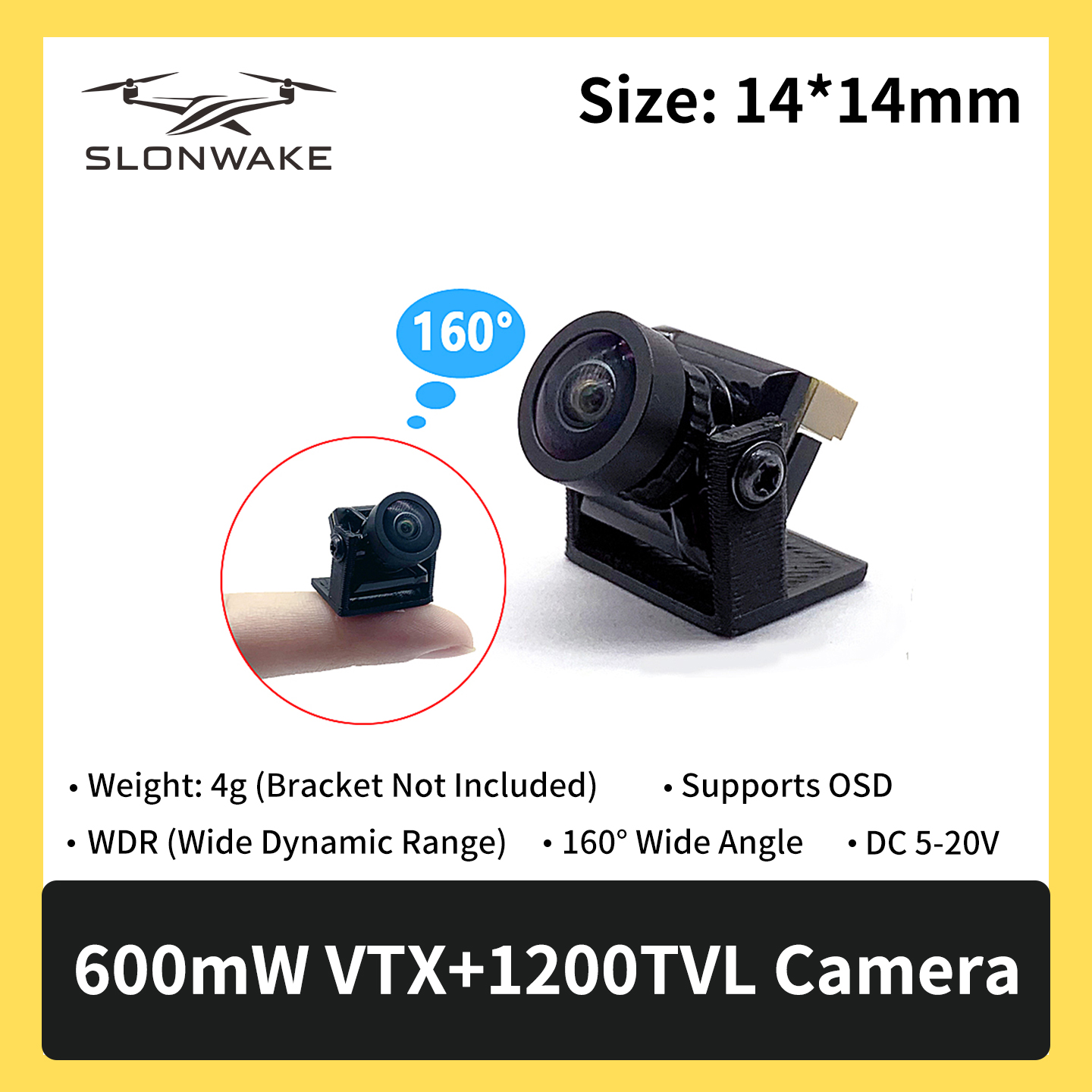 SLONWAKE 5.8G 600mW 7-24V FPV  – Drone Camera Wide Angle Bewertung und Preis
