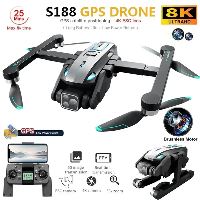 S188 Professional 8K GPS Drone – Drone Camera 4K Bewertung und Preis